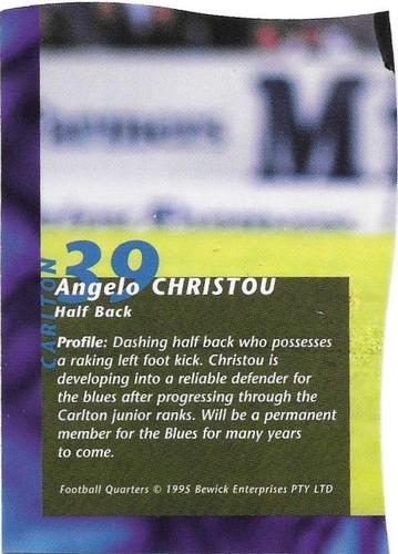1995 Bewick Enterprises AFLPA Football Quarters Series Two #8 Ang Christou Back
